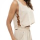 Crop Top Abertura lateral Palette Beige Retro