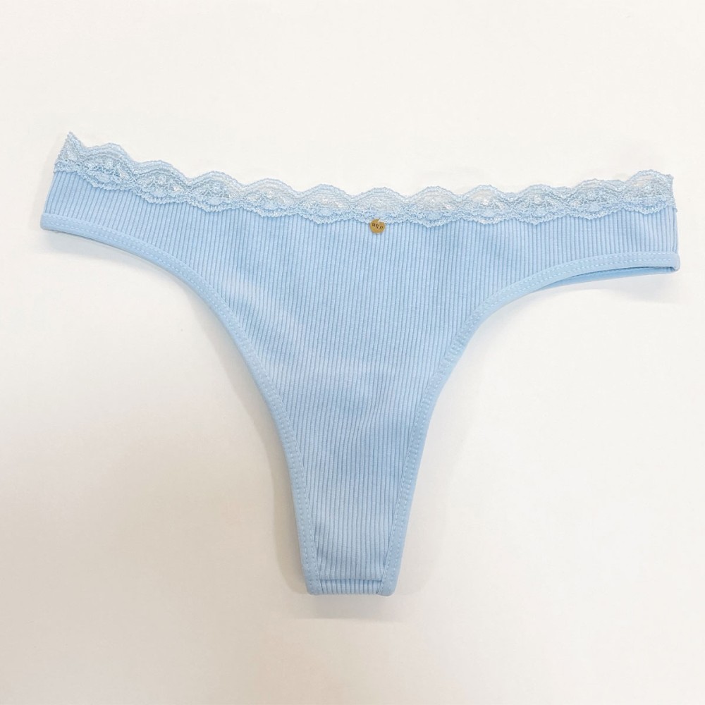 Panty Rib Encaje Azul Claro